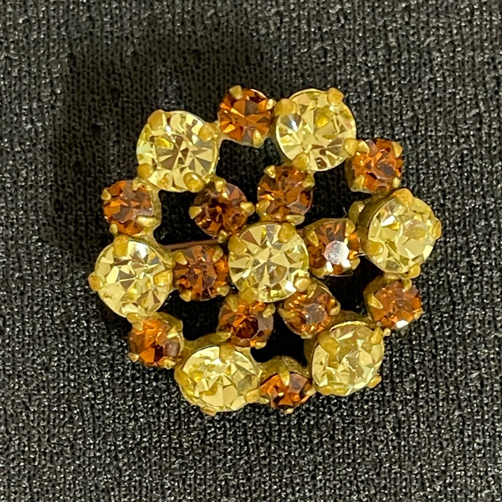 Made in Austria rhinestone brooch, signed